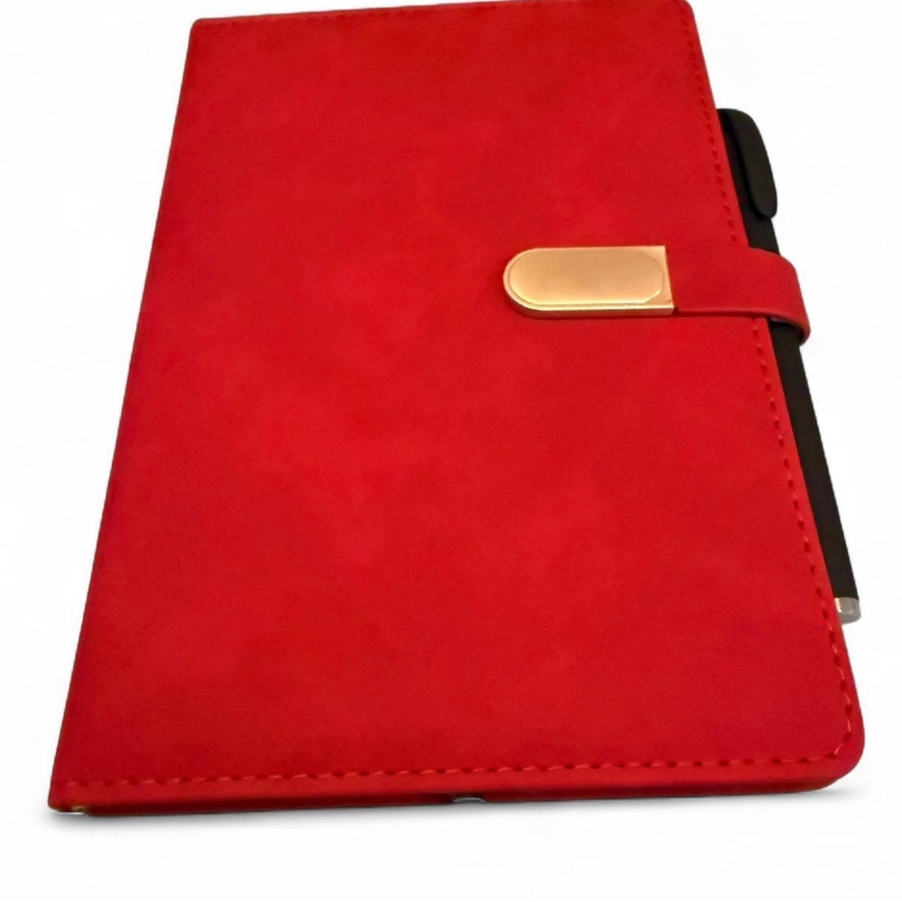 Red Faux Suede Journal Notebook
